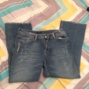 Reba Boot Cut Distressed Bottom Jeans